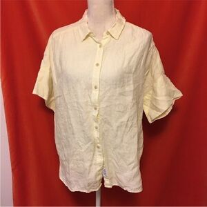 J. Crew Baird McNutt Irish linen relaxed top yellow size m